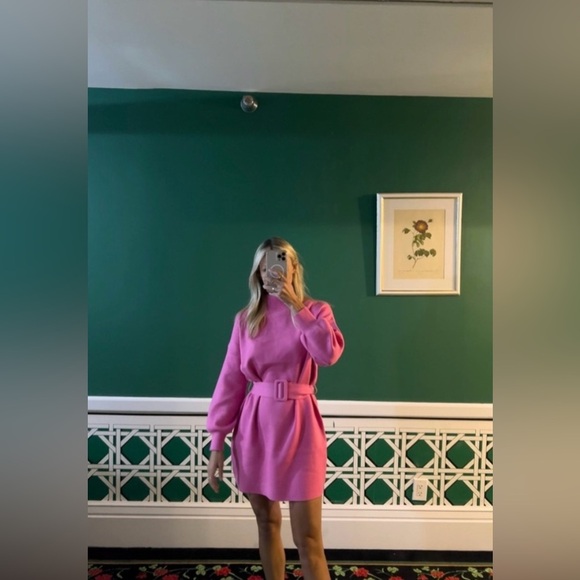 YLLW Yellow the Label Coco Belted Mini Dress Barbie Preppy Colorful Vibrant Mod - Picture 5 of 8